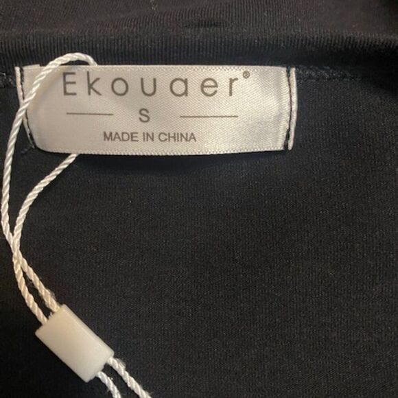 Ekouaer Black split neck Knit sweater, size S - Picture 3 of 4